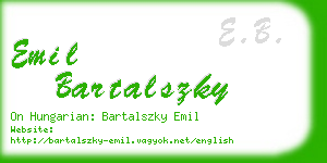 emil bartalszky business card